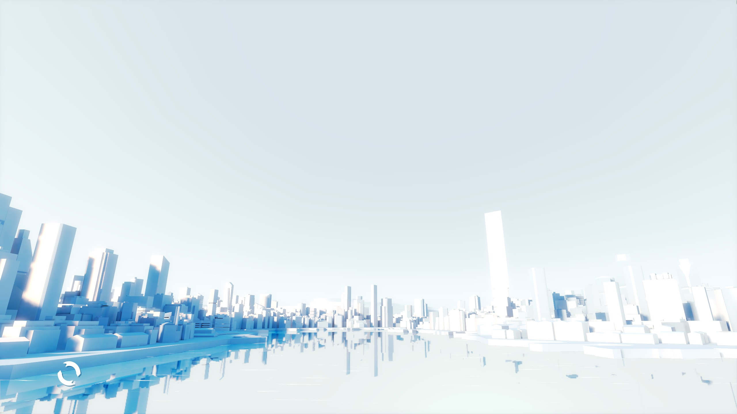 Mirror's Edge menu screen. Notice how shadows are blue, not gray.